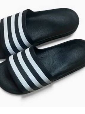 Adidas Rubber Pool Slides Sandals Triple stripe